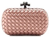 Bottega Veneta Knot Satin Box Clutch With Snakeskin