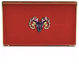 Charlotte Olympia For the girl whose bag holds her charms and her secrets Charlotte Olympia presents this Pandora clutch. The zodiac Ram sits decadently on the front with twinkling Swarovski crystals fulfilling the high expectations of an Aries.