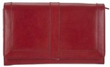 John Lewis Large Flap Over Leather Purse, Red
