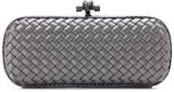 Bottega Veneta Stretch Knot Satin Baguette Clutch With Snakeskin