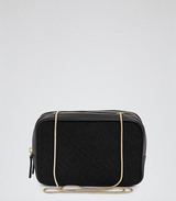 Reiss Zip around embossed pouch bag