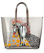 MARC BY MARC JACOBS Clear Printed Tote in Dirty Martini