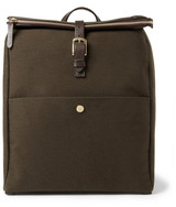 Mismo Leather-Trimmed Wool-Twill Backpack.
