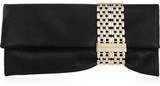 Jimmy Choo Chandra chain-embellished shimmer-suede clutch