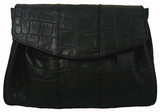Mel Boteri Black Croc-Embossed &#39;Lola&#39; Small Shoulder Bag