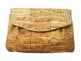 Mel Boteri Honey Gold Croc-Effect Lola Clutch