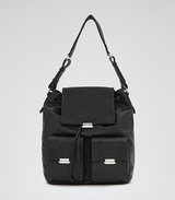 Reiss Quilted pocket backpack