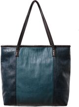 East Pu colour block panel tote, Ink