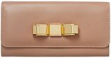 Ted Baker Large neutral bow leather foldover purse, Neutral
