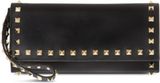 Valentino Studded leather wristlet wallet Black