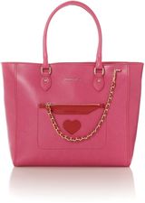 Love Moschino Pink large cut-out tote bag, Pink