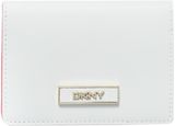 DKNY Saffiano white small card holder, White