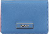 DKNY Saffiano blue small card holder, Blue