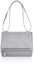 Givenchy Medium Pandora Box bag in gray croc-embossed leather