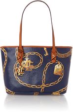 Lauren by Ralph Lauren Halstead navy small tote bag, Blue