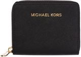 Michael Kors Jet Set Travel black medium zip around purse, Black