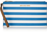 MICHAEL Michael Kors Striped textured-leather clutch