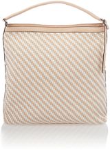 Marella Neautral and white weave large hobo bag, Multi-Coloured