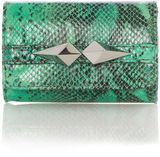 Ted Baker Mini green snake clutch bag, Green