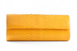 Mel Boteri Glazed Sunglow Yellow Python Leather &amp;#39;Aarti&amp;#39; Cocktail Clutch