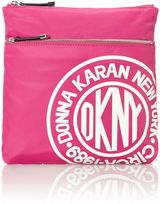 DKNY Nylon logo pink crossbody bag, Pink