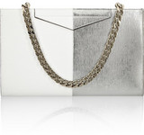 Fendi Two-tone textured-leather clutch