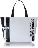 DKNY Canvas logo white tote bag, White