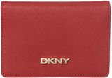 DKNY Saffiano red card holder , Credit card holders , Leather.