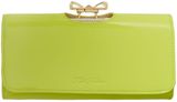 Ted Baker Green large colourblock bow flapover purse, Green