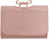 Ted Baker Pink small colourblock bow flapover purse, Pink