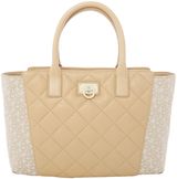 DKNY Quilted Nappa neutral tote bag, Neutral