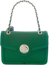 Love Moschino Green small saffiano flapover shoulder bag, Green