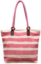 East Stripe print jute bag, Pink