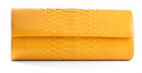 Mel Boteri MTO Sunglow Yellow Python Leather &#39;Aarti&#39; Cocktail Clutch (SILVER HARDWARE)