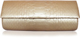 Mel Boteri MTO Matte Gold Python Leather &#39;Aarti&#39; Cocktail Clutch (GOLD HARDWARE)