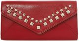 DKNY Shiny saffiano red stud envelope purse, Red