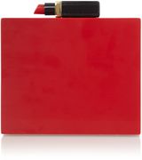 Lulu Guinness Chloe red perspex lip clutch bag, Red