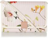 Ted Baker Nude floral quilt clutch bag, Nude
