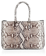 ANYA HINDMARCH Python Large Featherweight Ebury Tote in Natural