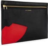 Lulu Guinness Abstract Lip Smooth Leather Naomi Clutch