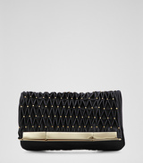 Reiss Quilted stud clutch