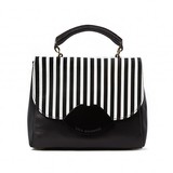 Lulu Guinness Stripe Smooth Leather Small Izzy Satchel
