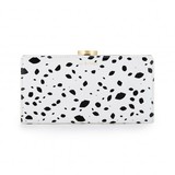 Black and white Roughly Cutout Spot Continental Wallet in Prin...