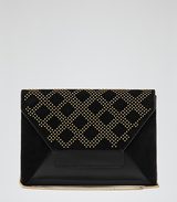 Reiss studded envelope clutch. Combining luxe leather with gle...