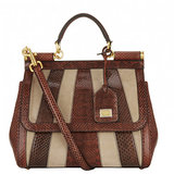 Dolce & Gabbana Medium Snakeskin and Suede Sicily Tote