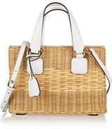 Mark Cross Manray small rattan and leather tote