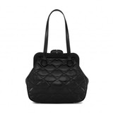 Lulu Guinness Black Quilted Lips Mid Pollyanna