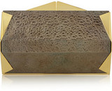 Roland Mouret Palais Royal textured-brass clutch