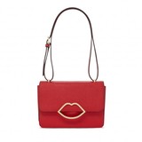 Lulu Guinness Red Crosshatched Leather Small Edie