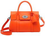 Mulberry Small Bayswater Leather Satchel Bag Mandarin